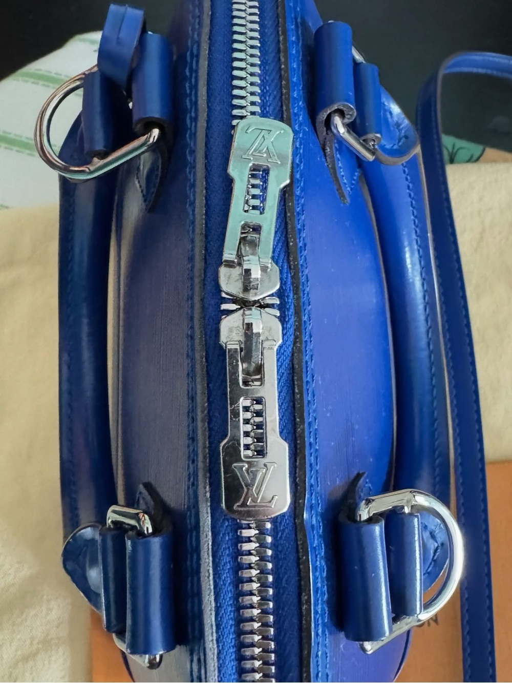 Louis Vuitton Blue Epi Alma BB Satchel - Picture 9 of 14